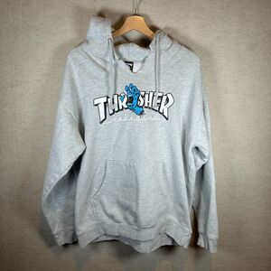 Thrasher Santa Cruz Hoodie Mens Large Skate Streetwear Graphic Pullover Grunge